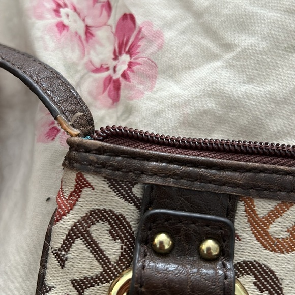 Etienne Aigner Crossbody Purse Leather Canvas Long - Picture 2 of 8